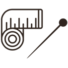 Measuring tap and needle for simple mail in alterations